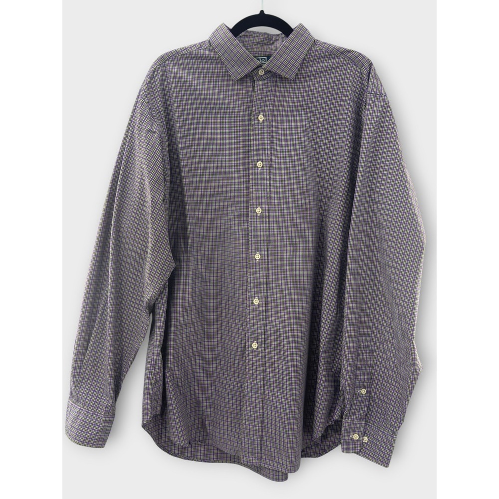 Polo Ralph Lauren Button Down Mens‎ XL Purple Green Plaid Estate Classic Fit